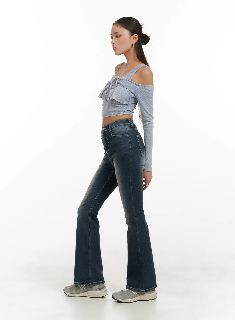 Washed Denim Slim Fit Bootcut Jeans CY402 - Image 4