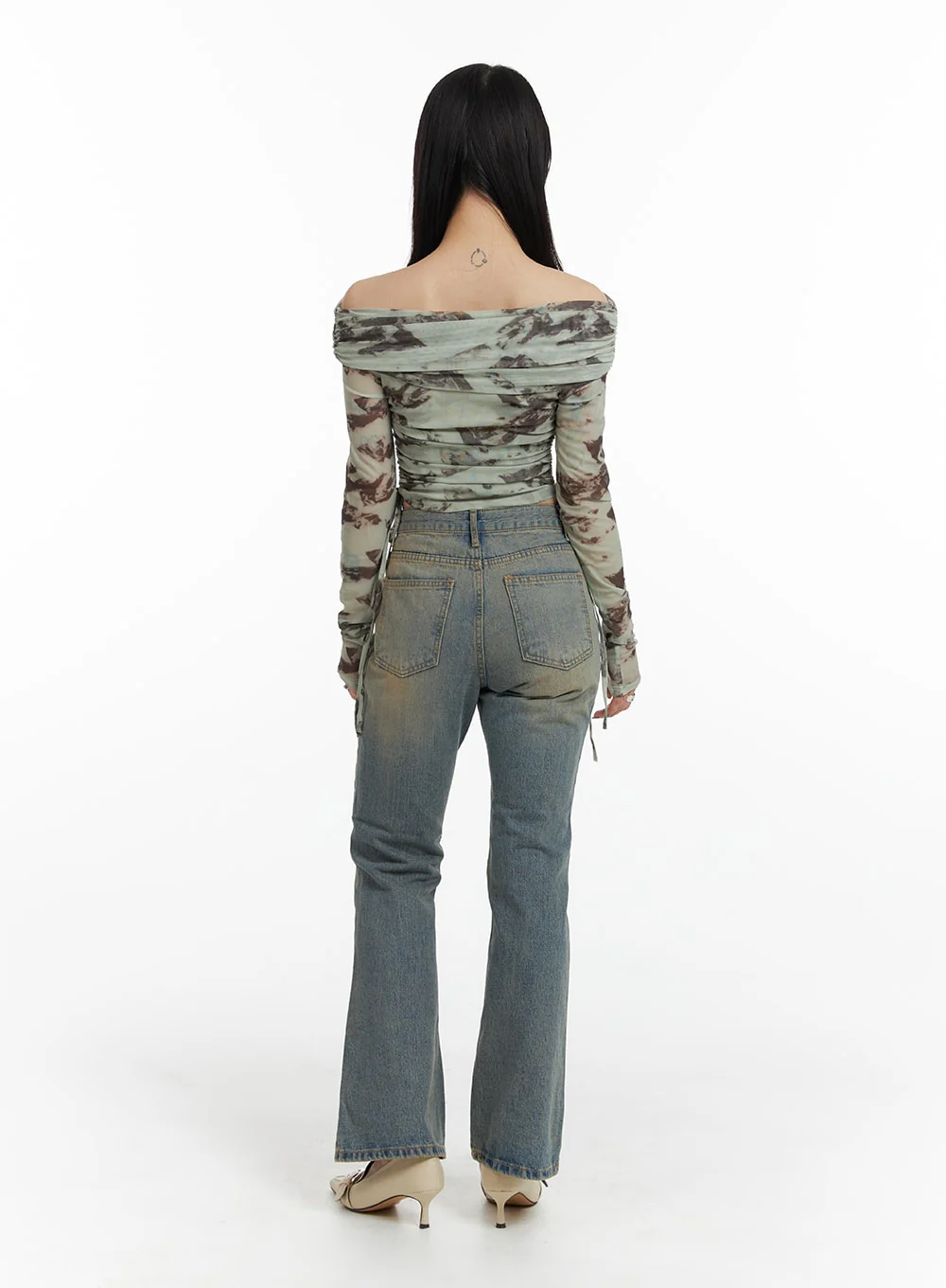 Washed Flared Jeans IF426 - Image 6
