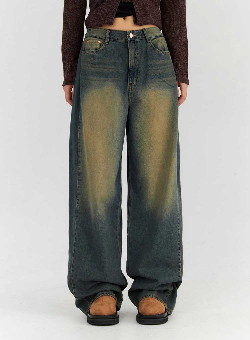 Washed Wide Leg Jeans CN315 - Image 4