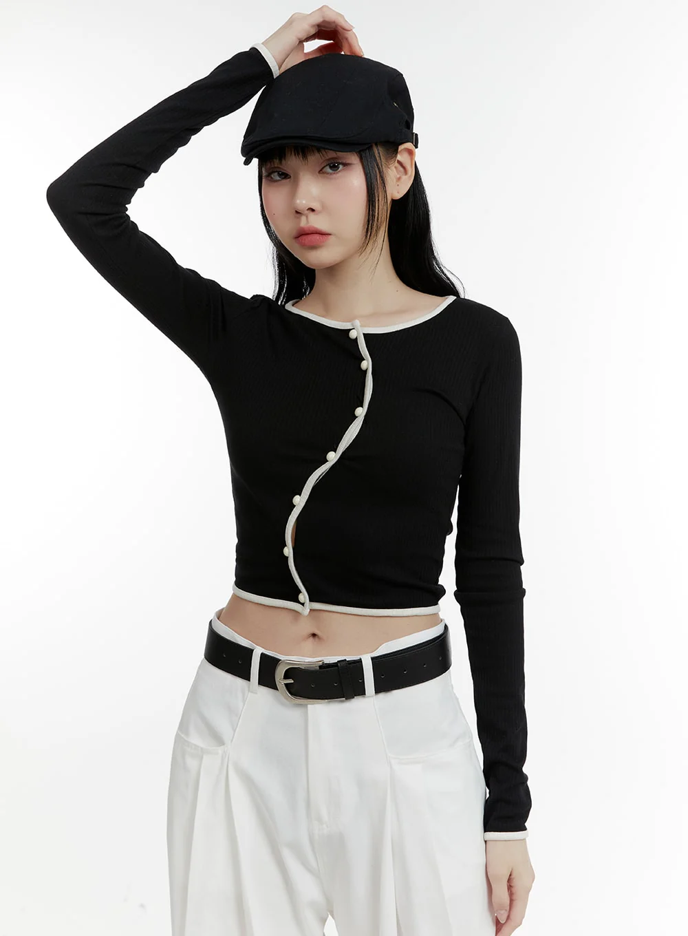 Wavy Button-Up Cardigan CM429 - Image 3