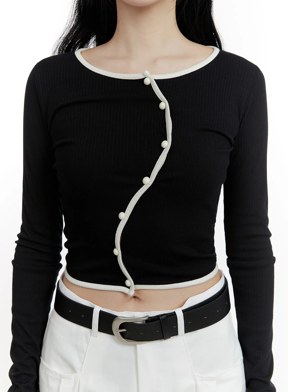 Wavy Button-Up Cardigan CM429 - Image 4