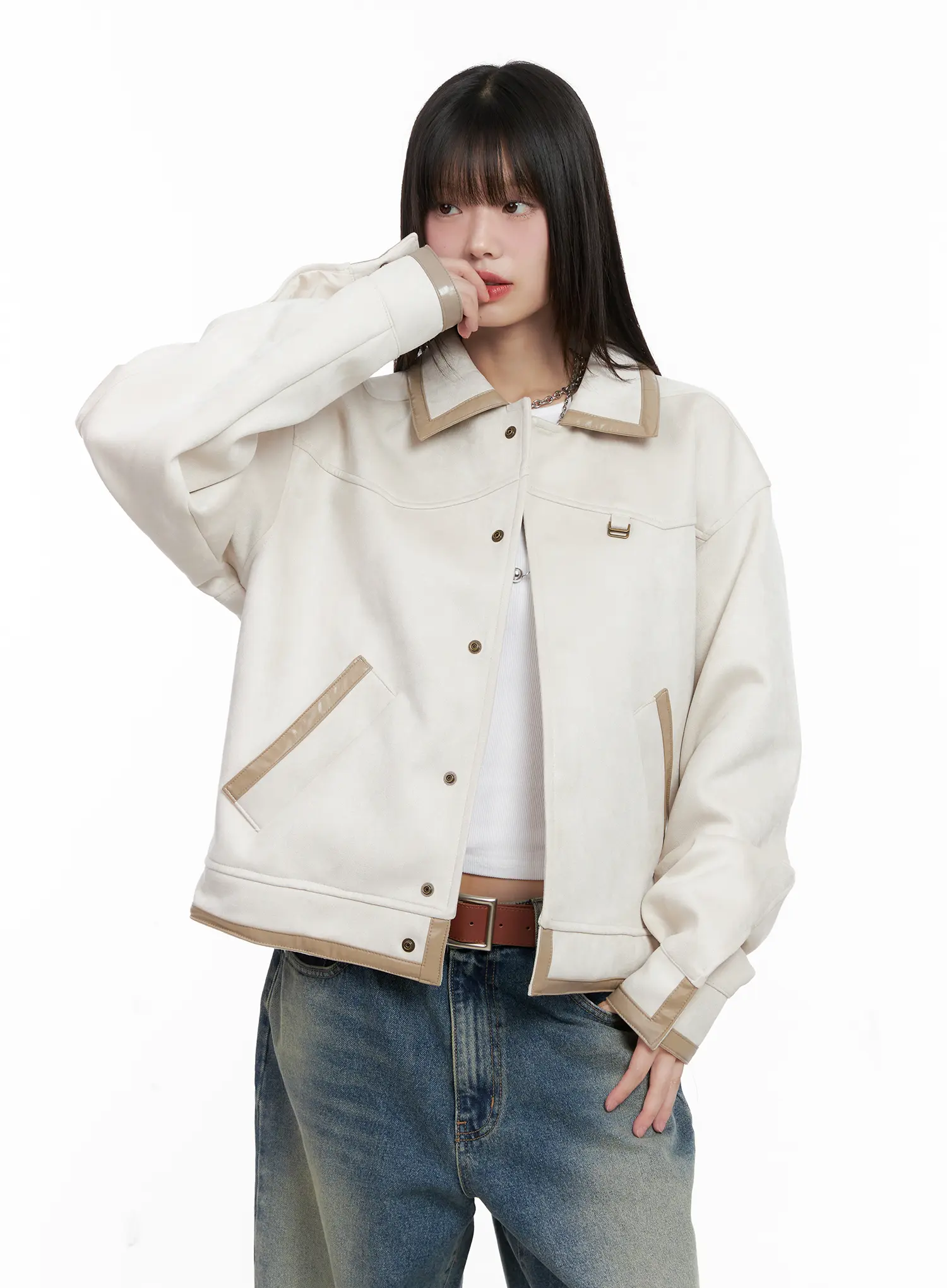 Western Suede Collared Jacket CG518 - Image 11
