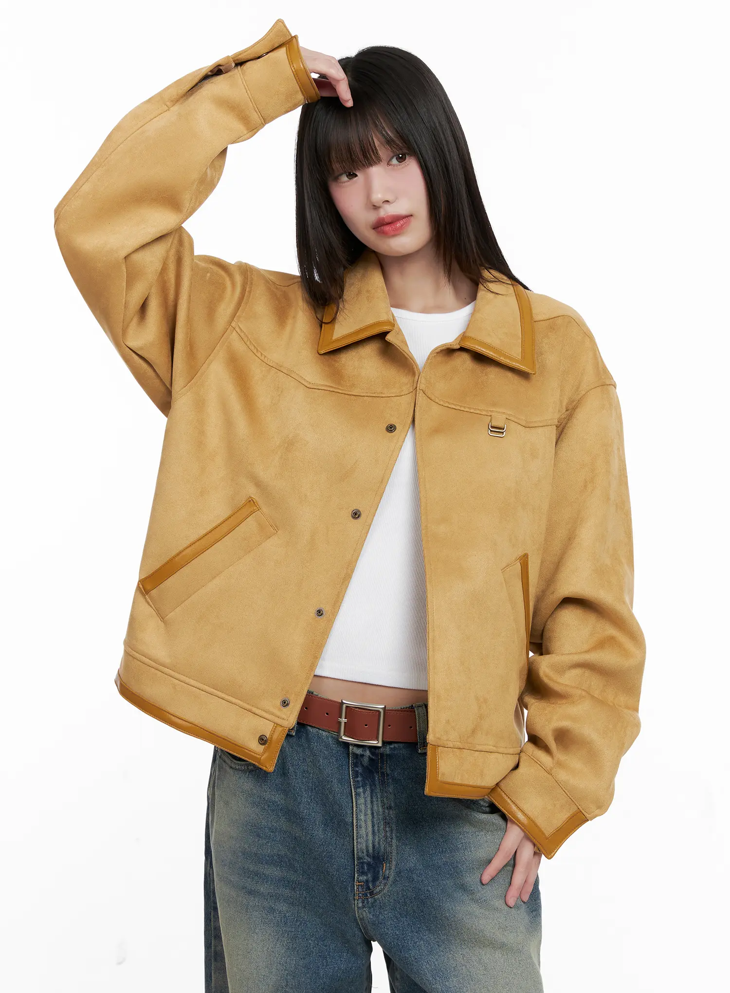 Western Suede Collared Jacket CG518 - Image 2