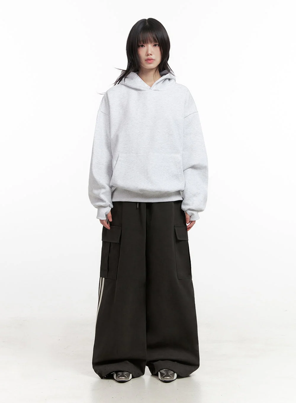 Wide-Fit Cargo Pocket Pants IN427 - Image 3
