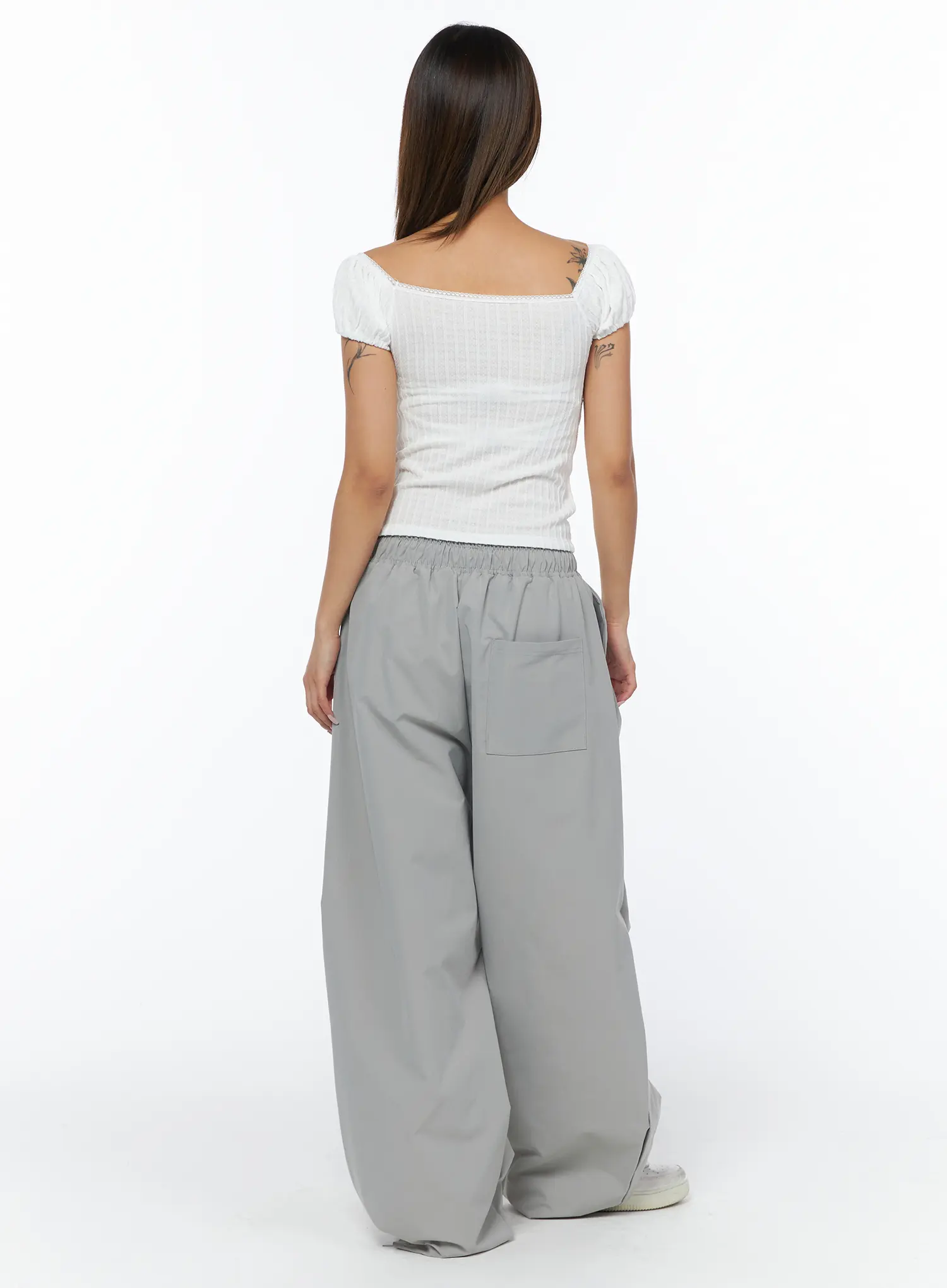 Wide Leg Athletic Pants with Stripe Detail CA516 - Image 7