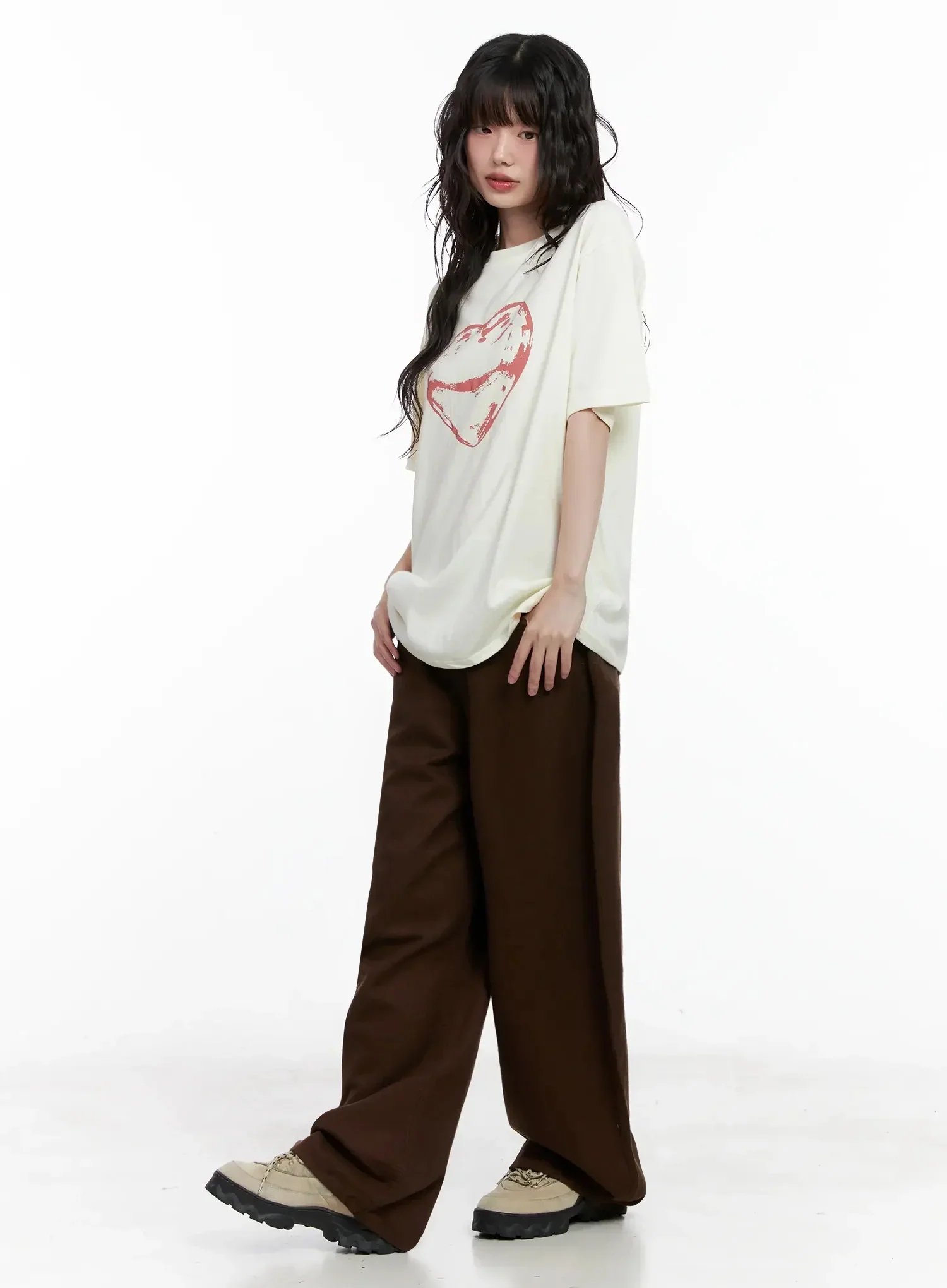 Wide-Leg Brown Cotton Pants IL531 - Image 18