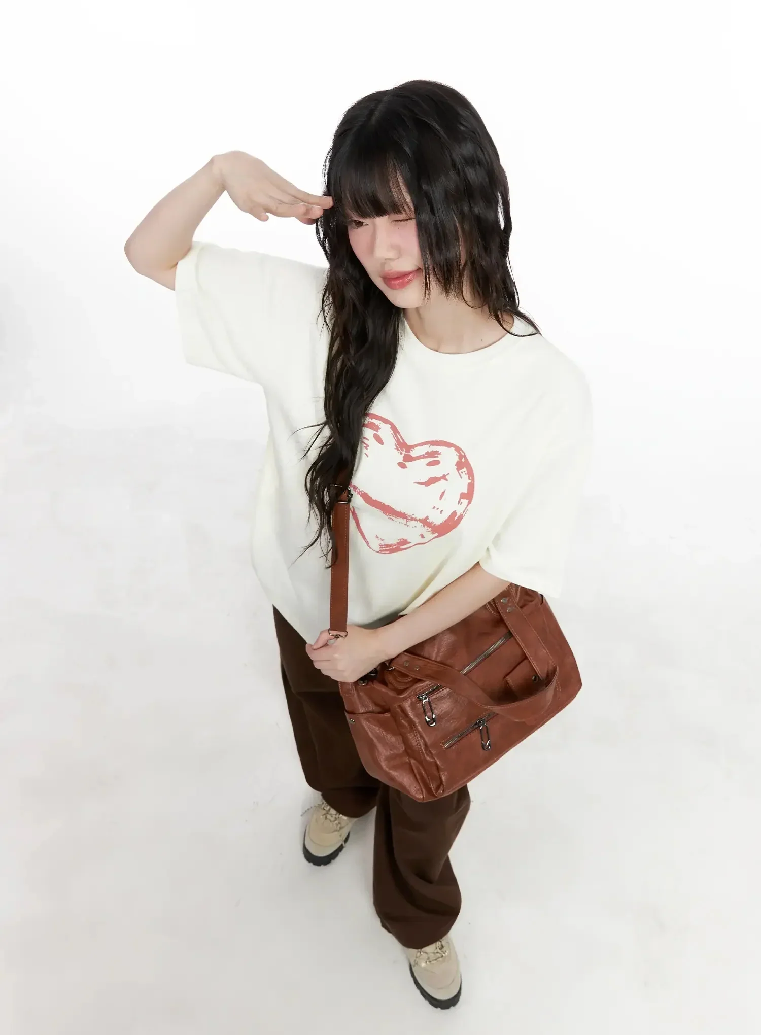 Wide-Leg Brown Cotton Pants IL531 - Image 19