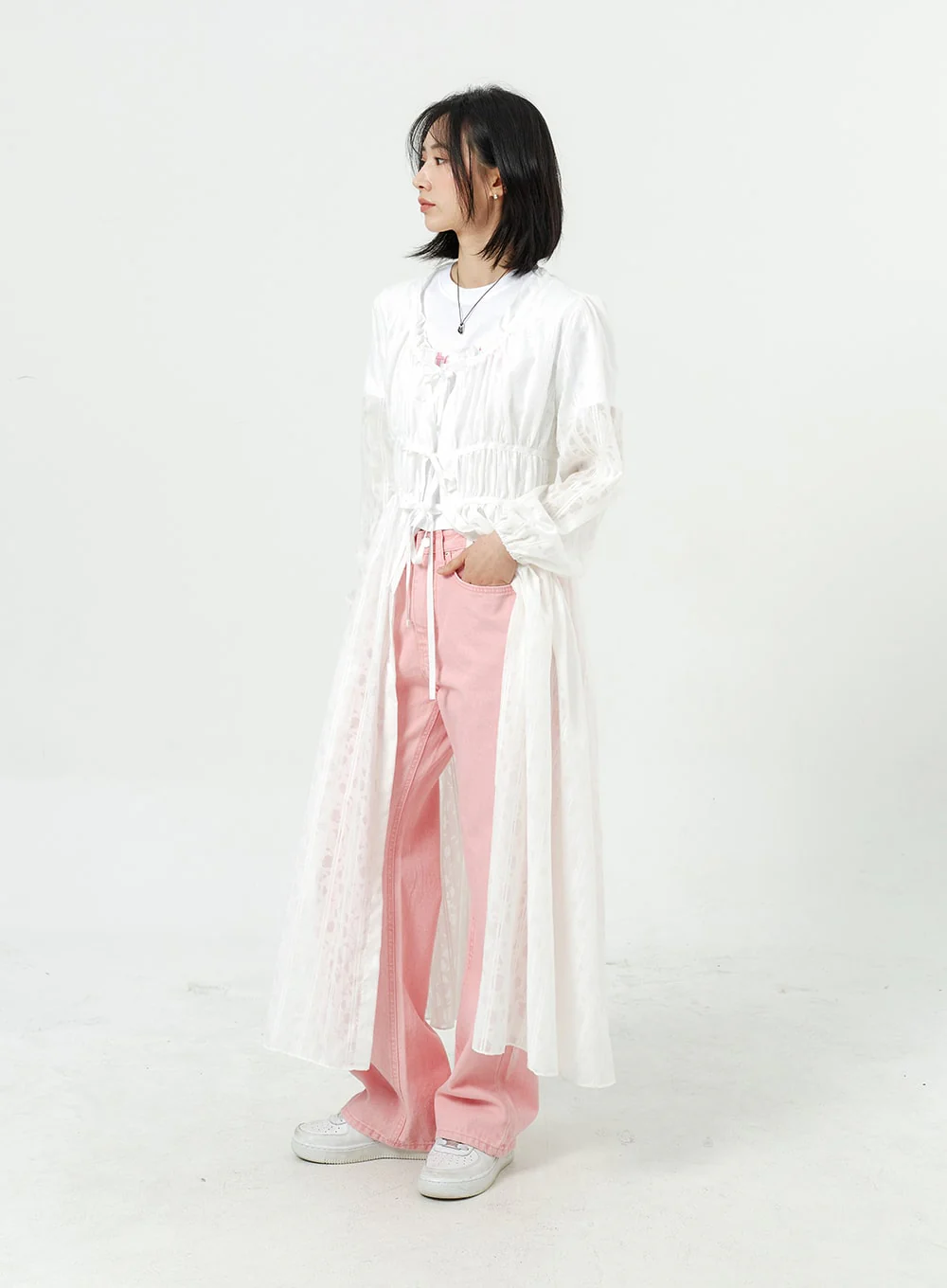Wide Leg Cotton Pants OM313 - Image 4