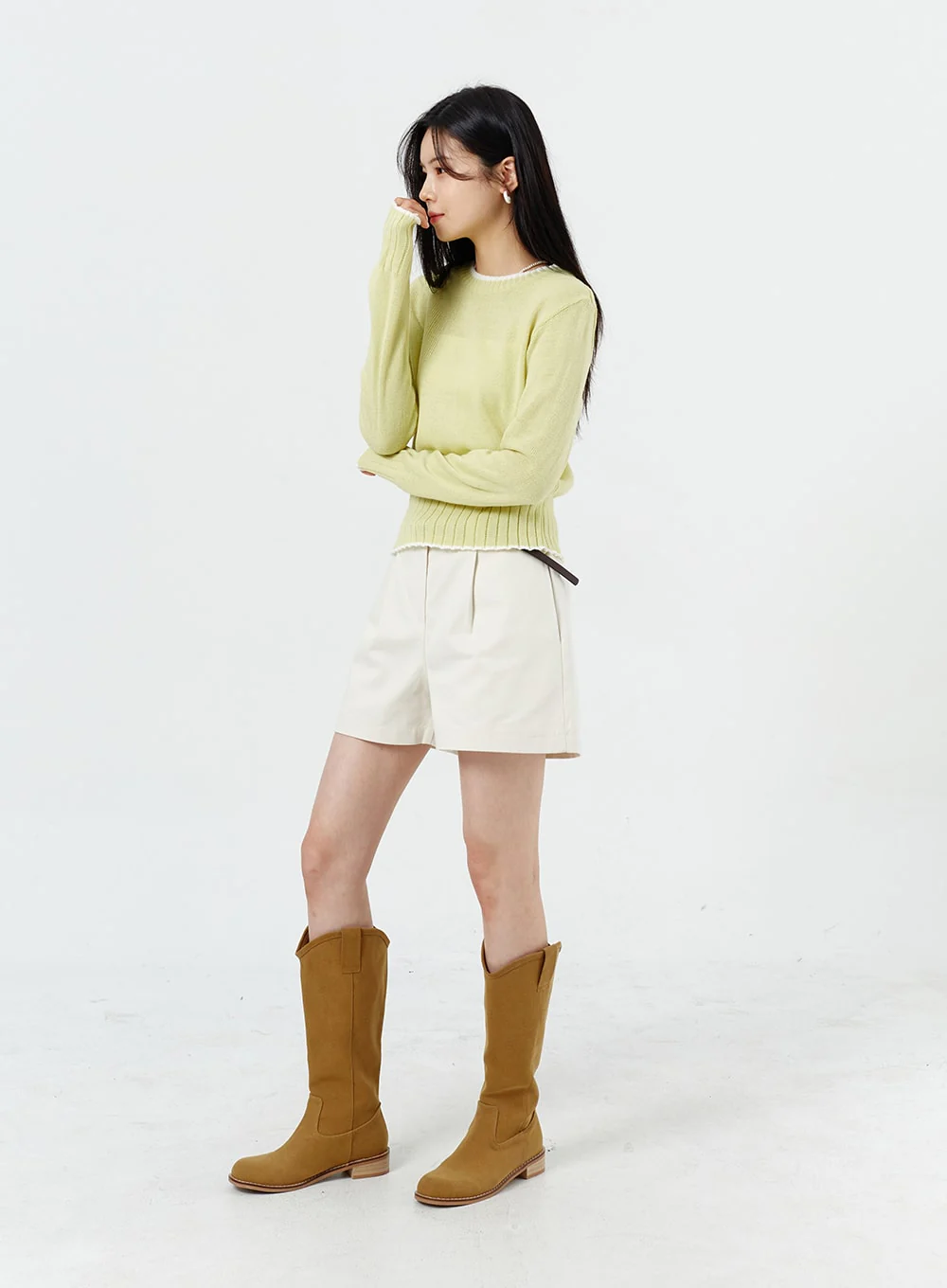 Wide Leg Cotton Shorts OM316 - Image 4