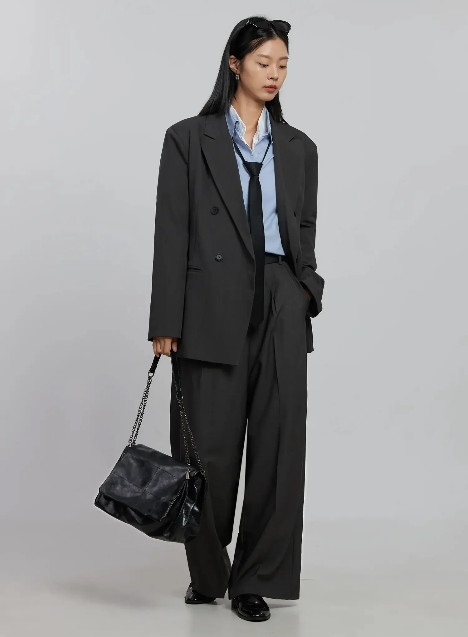 Wide-Leg Tailored Pants ID516