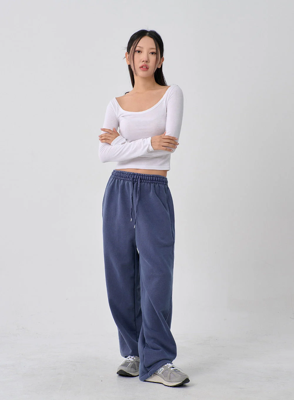 Wide U-Neck Semi Crop T-Shirt CN09 - Image 11