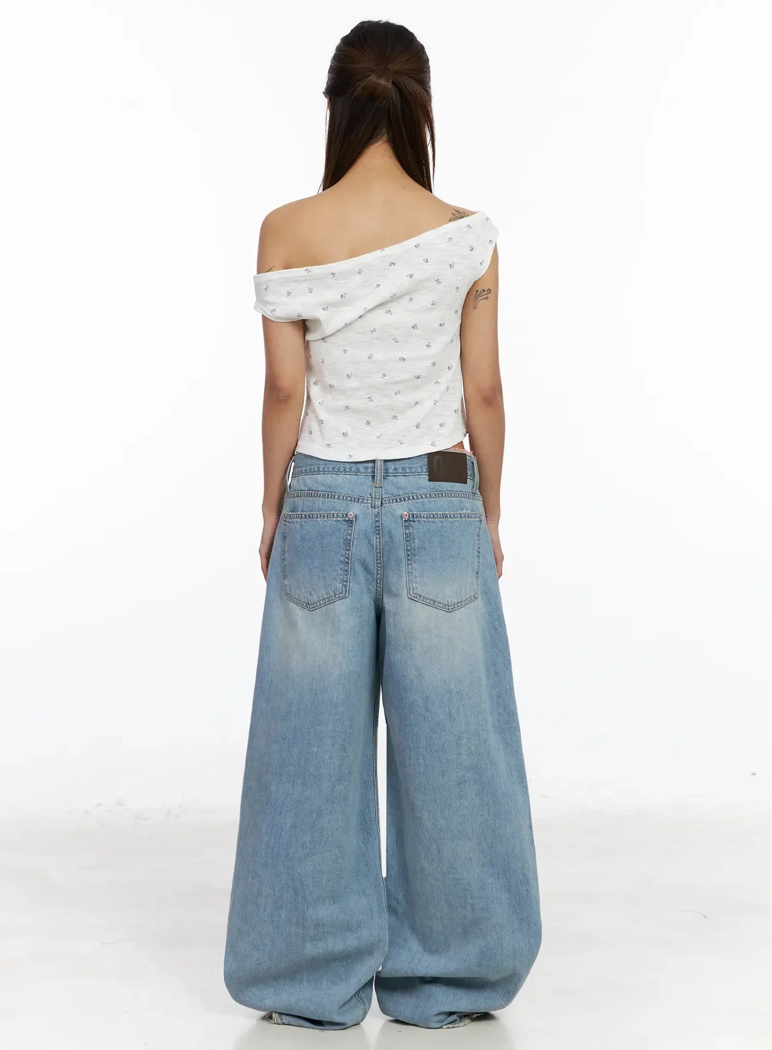 Yoko Lace Layered Wide Leg Jeans IY504 - Image 10