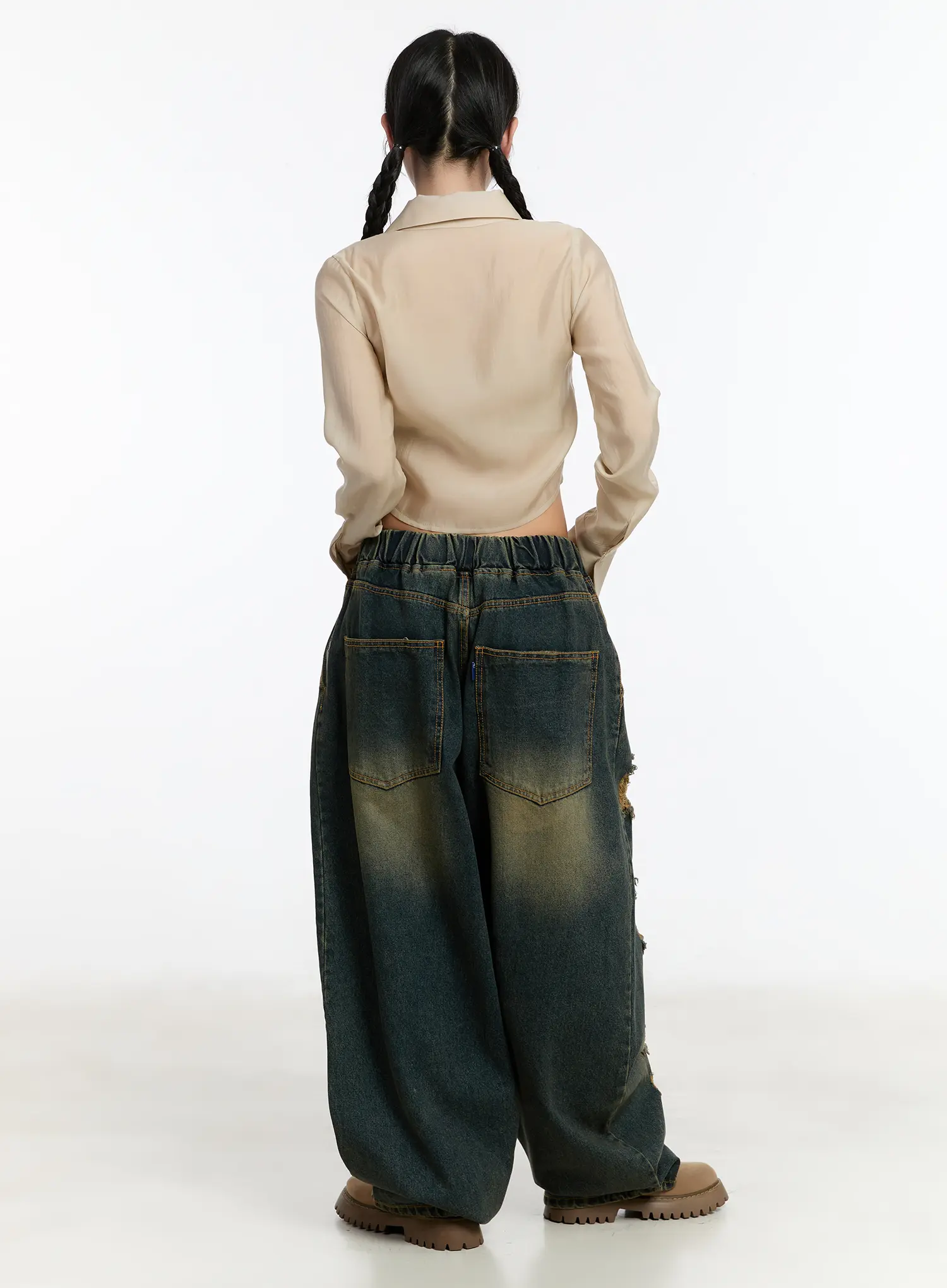 Yoomi Distressed Wide Leg Jeans CM511 - Image 7