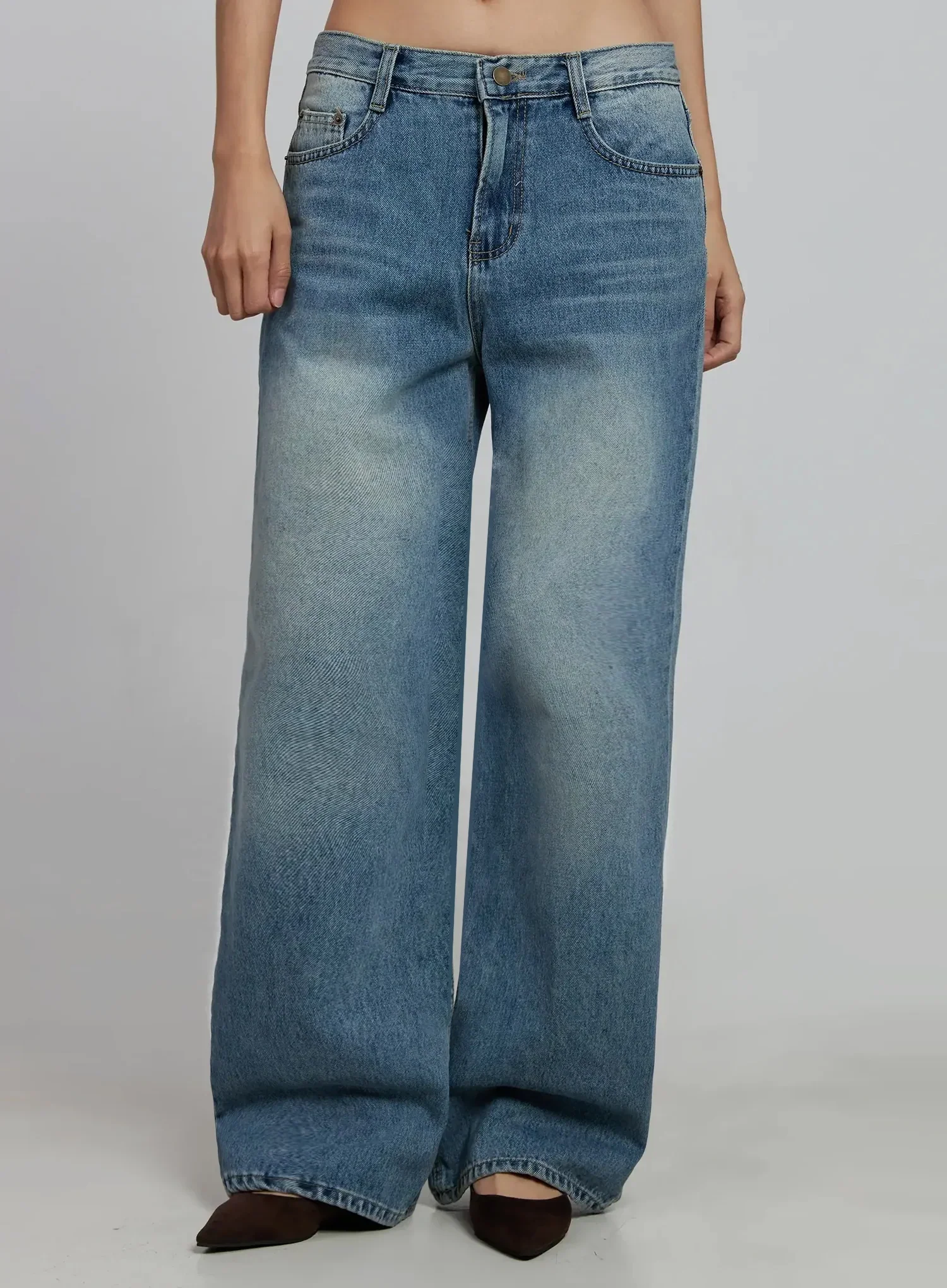 Zahra Vintage Washed Wide Jeans IM520 - Image 6