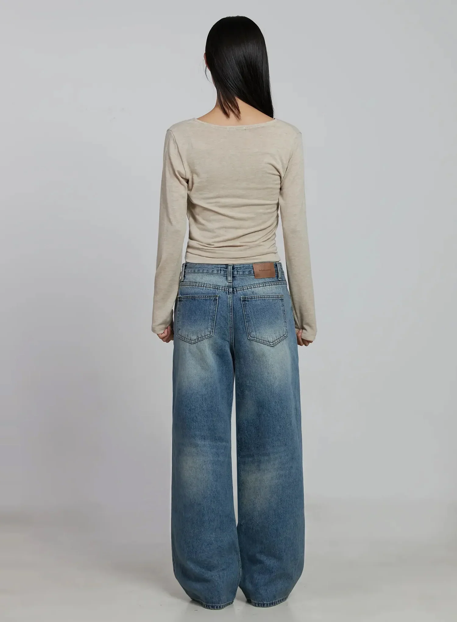 Zahra Vintage Washed Wide Jeans IM520 - Image 8