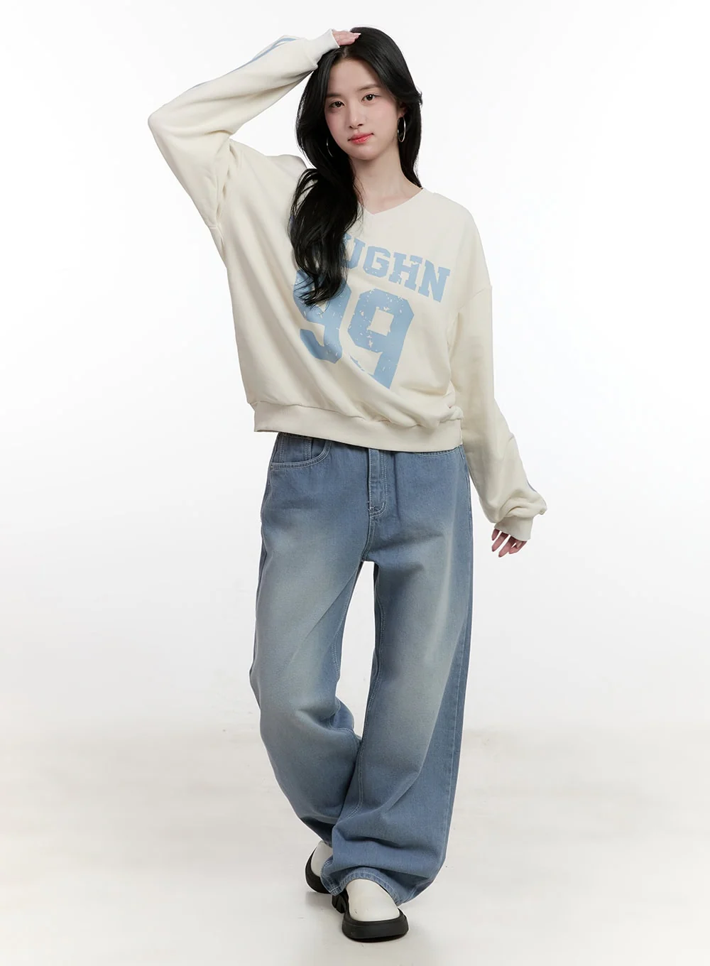 Zoey Washed Wide-Leg Jeans CF528 - Image 2